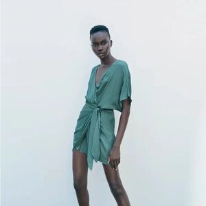 Satin Effect Wrap Dress